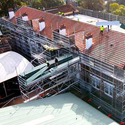 School Roof Restoration Scaffolding Sydney